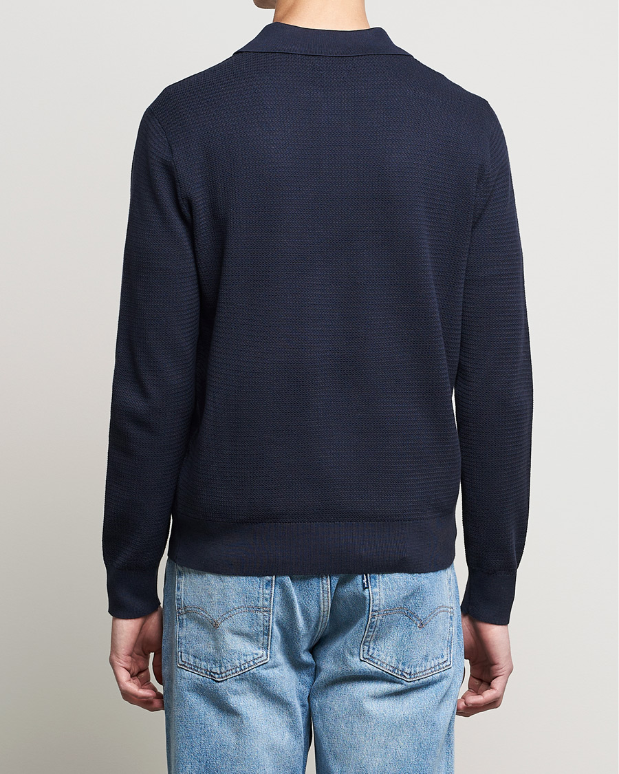 Men | Sweaters & Knitwear | Polo Ralph Lauren | Textured Knitted Polo Navy