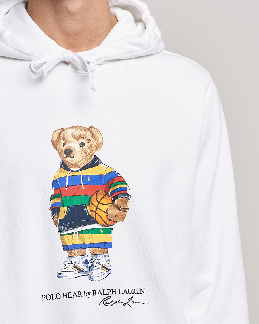 Polo Ralph Lauren Printed Active Bear Hoodie White at 