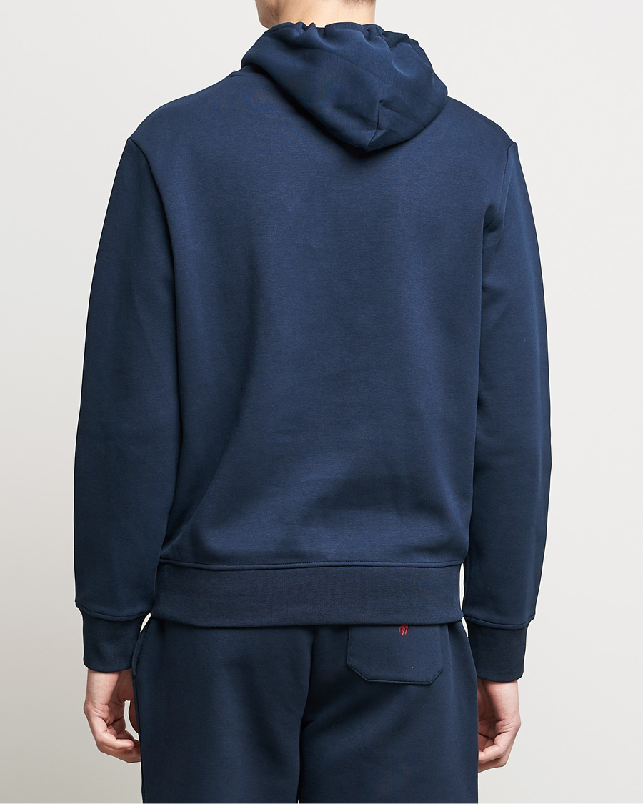 Men | Sweaters & Knitwear | Polo Ralph Lauren | Double Knit Paisley Retro Logo Hoodie Aviator Navy