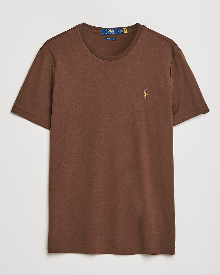 Men | T-Shirts | Polo Ralph Lauren | Luxury Pima Cotton Crew Neck Tee American Brown