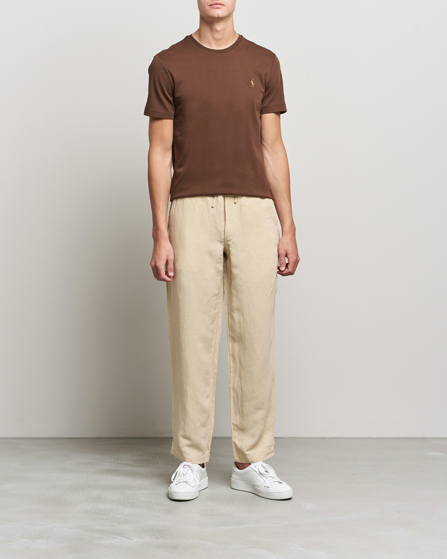 Men | T-Shirts | Polo Ralph Lauren | Luxury Pima Cotton Crew Neck Tee American Brown