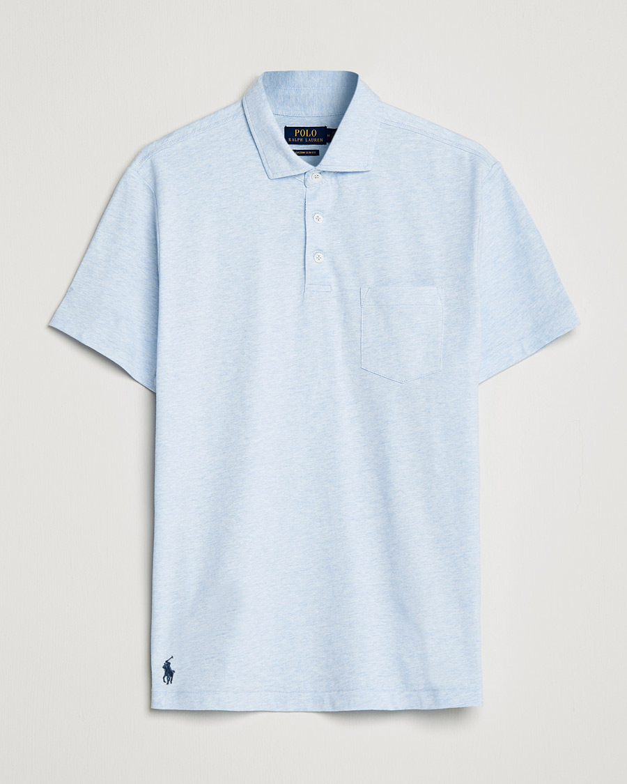 Men | Polo Shirts | Polo Ralph Lauren | Custom Slim Fit Cotton/Linen Polo Elite Blue Heather