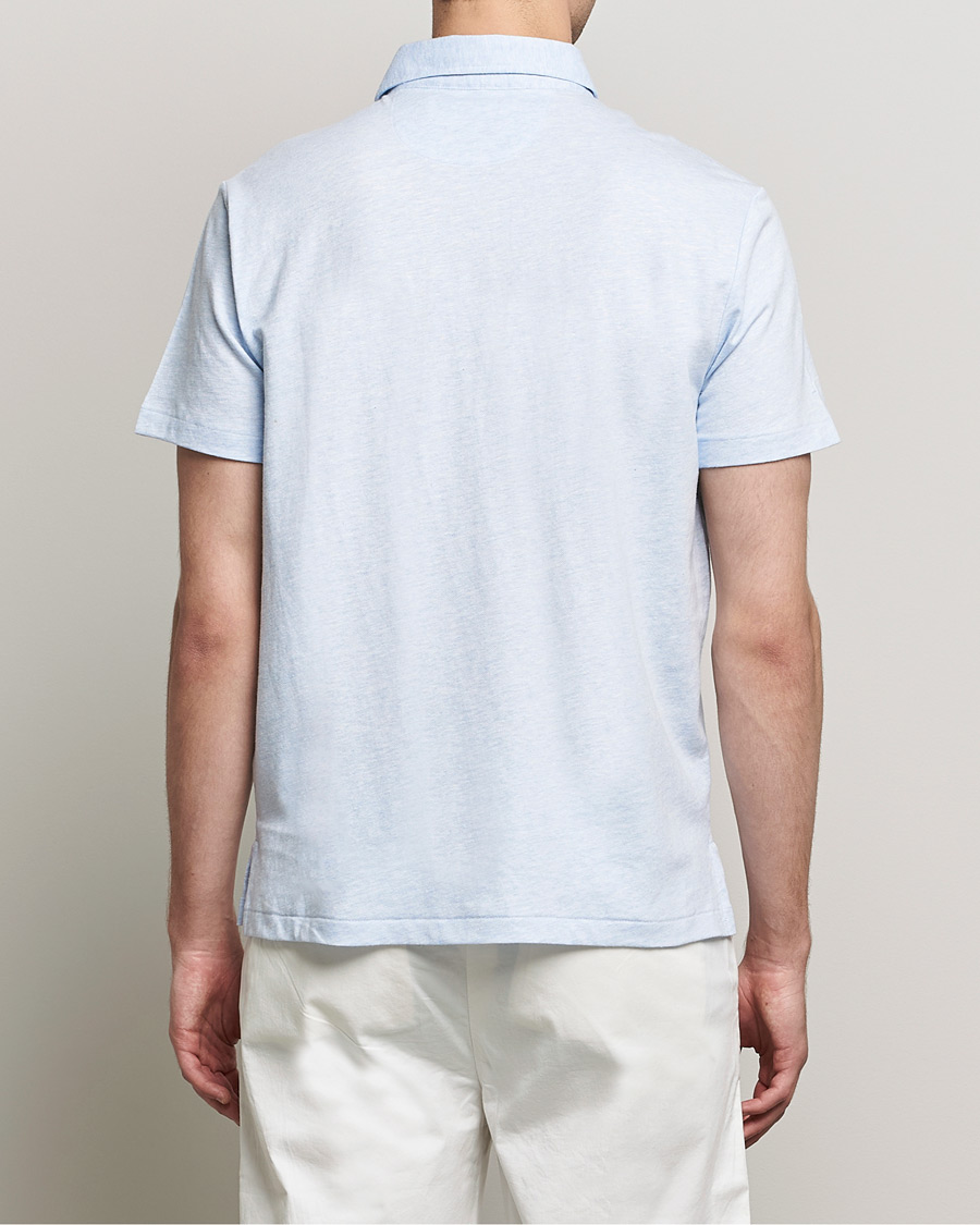 Men | Polo Shirts | Polo Ralph Lauren | Custom Slim Fit Cotton/Linen Polo Elite Blue Heather