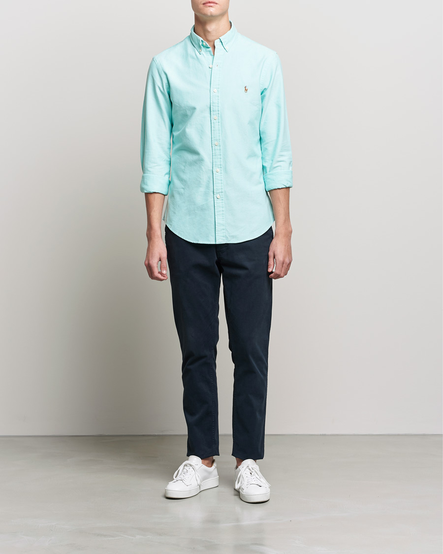 Men |  | Polo Ralph Lauren | Slim Fit Oxford Button Down Shirt Sunset Green