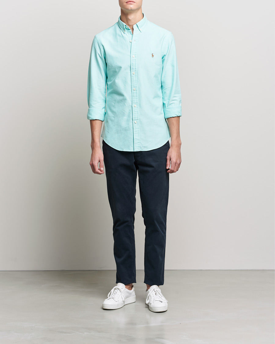 Men | Shirts | Polo Ralph Lauren | Slim Fit Oxford Button Down Shirt Sunset Green