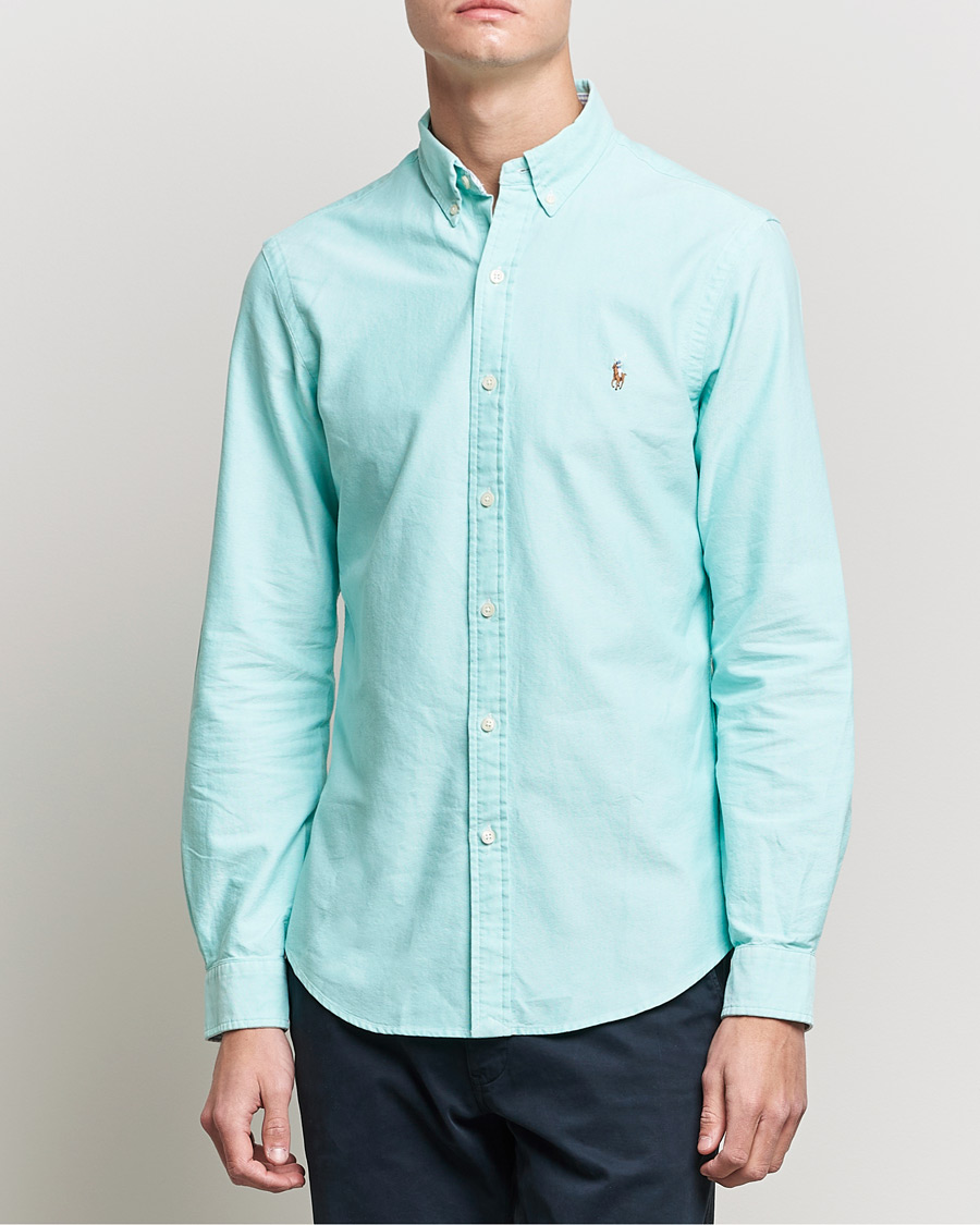 Men | Shirts | Polo Ralph Lauren | Slim Fit Oxford Button Down Shirt Sunset Green