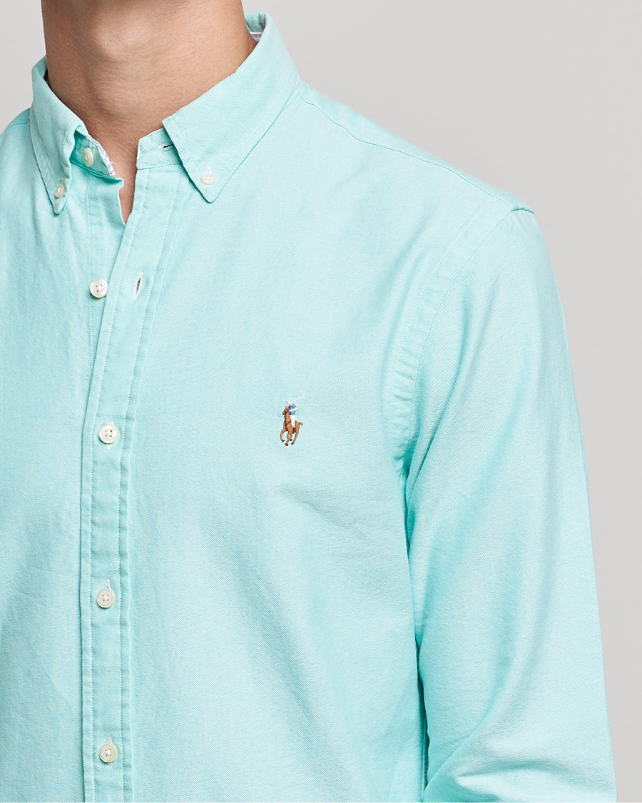 Men | Shirts | Polo Ralph Lauren | Slim Fit Oxford Button Down Shirt Sunset Green