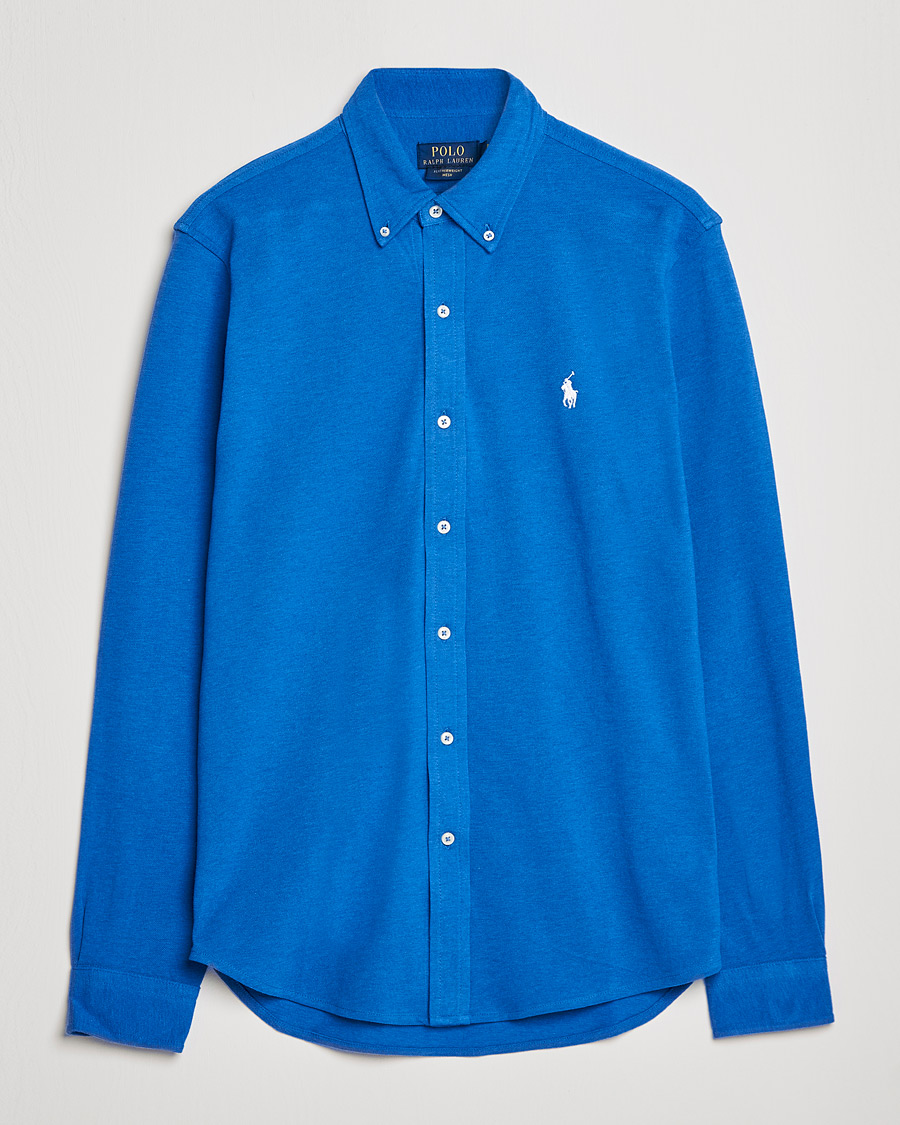 Men | Shirts | Polo Ralph Lauren | Featherweight Mesh Shirt Dockside Blue Heather