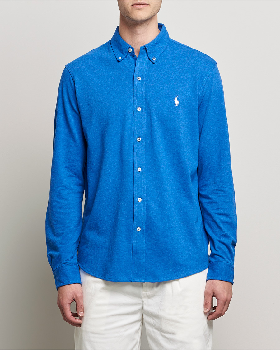 Men | Shirts | Polo Ralph Lauren | Featherweight Mesh Shirt Dockside Blue Heather
