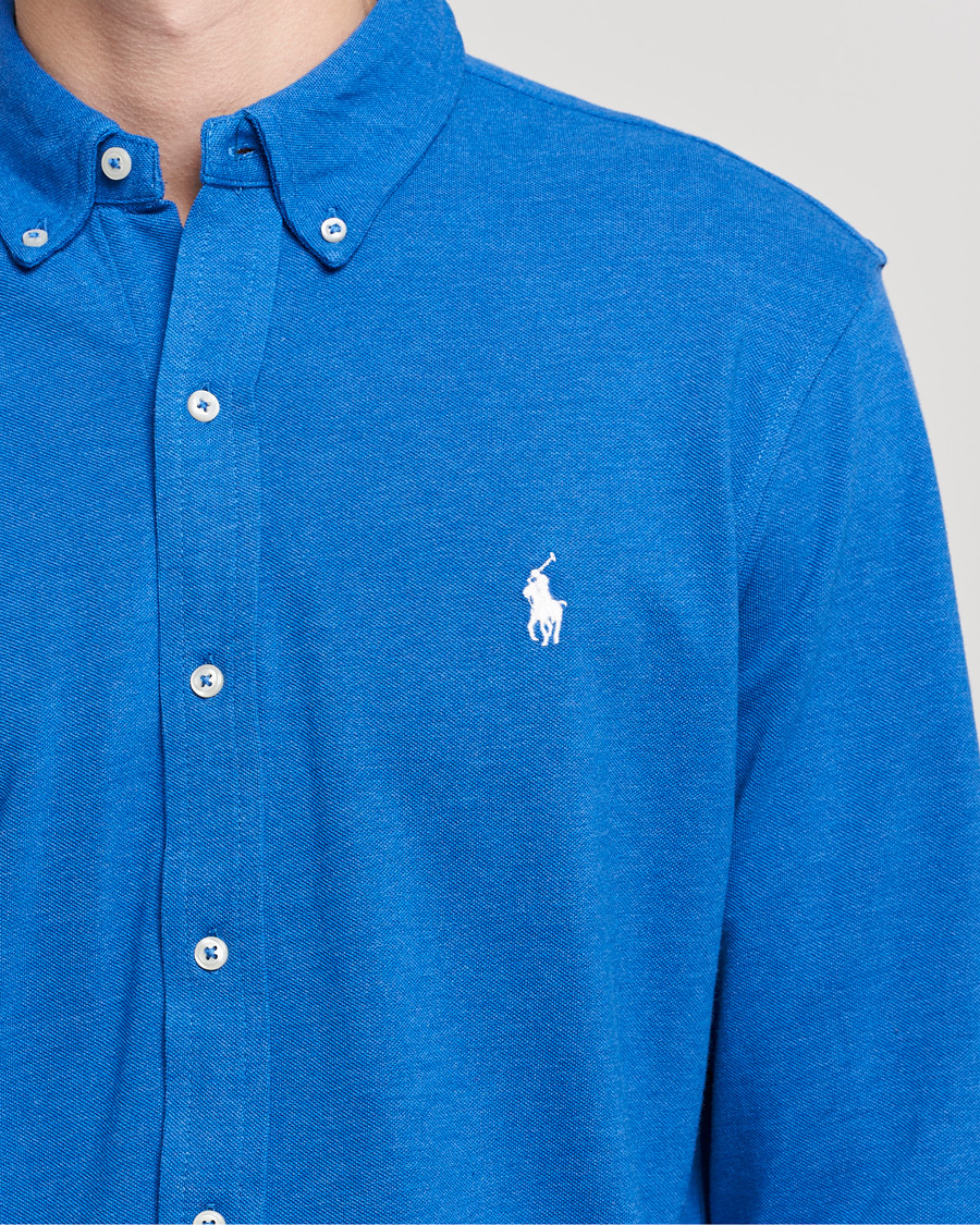 Men | Shirts | Polo Ralph Lauren | Featherweight Mesh Shirt Dockside Blue Heather