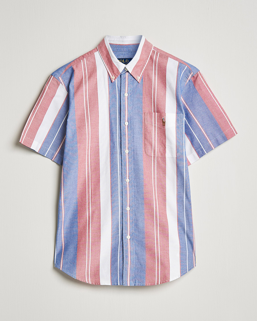 Men | Shirts | Polo Ralph Lauren | Custom Fit Oxford Short Sleeve Striped Shirt Multi