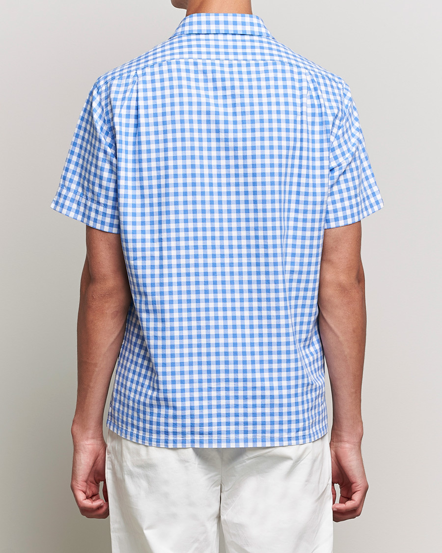 Men | Shirts | Polo Ralph Lauren | Short Sleeve Resort Collar Checked Shirt Blue/White