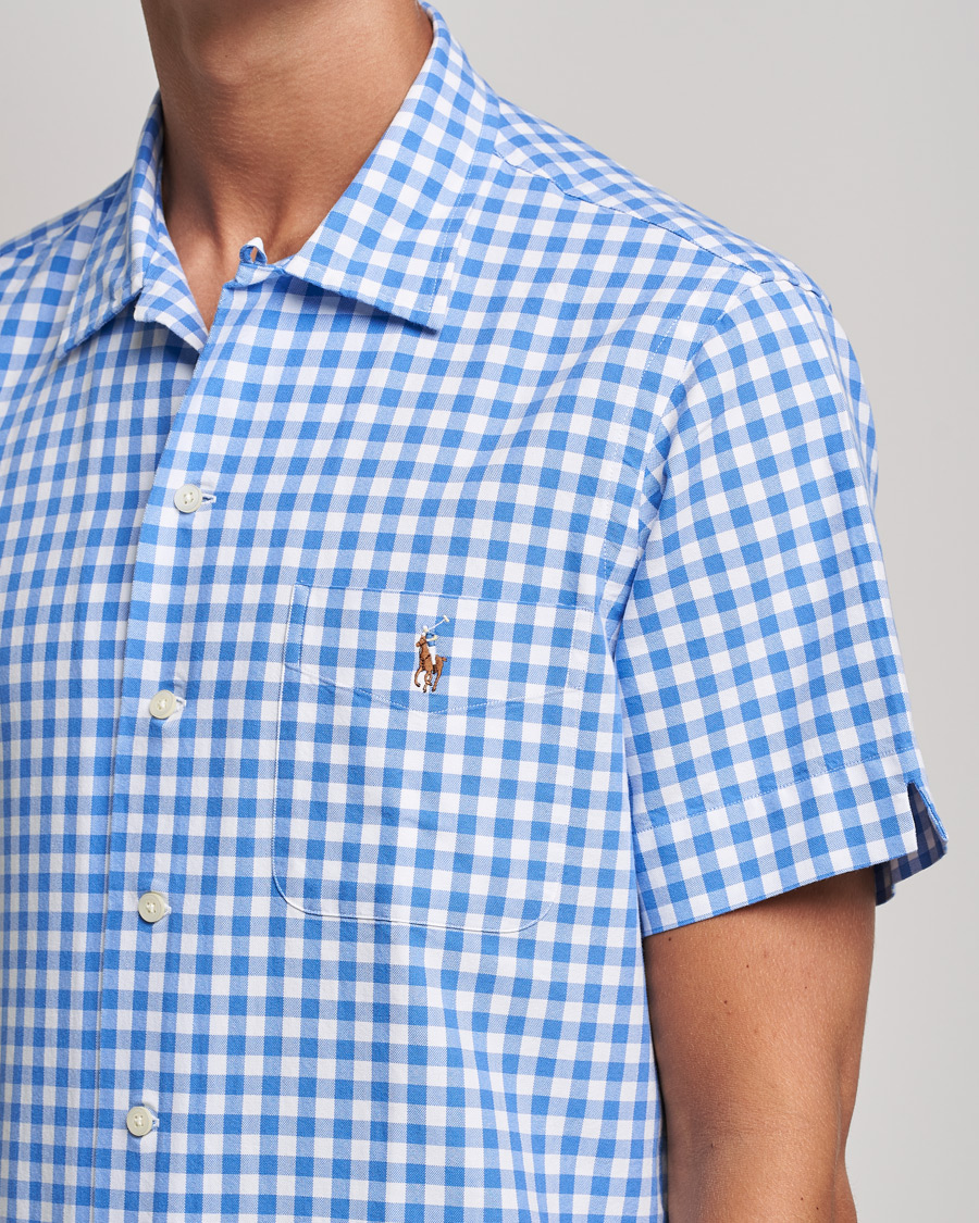 Men | Shirts | Polo Ralph Lauren | Short Sleeve Resort Collar Checked Shirt Blue/White