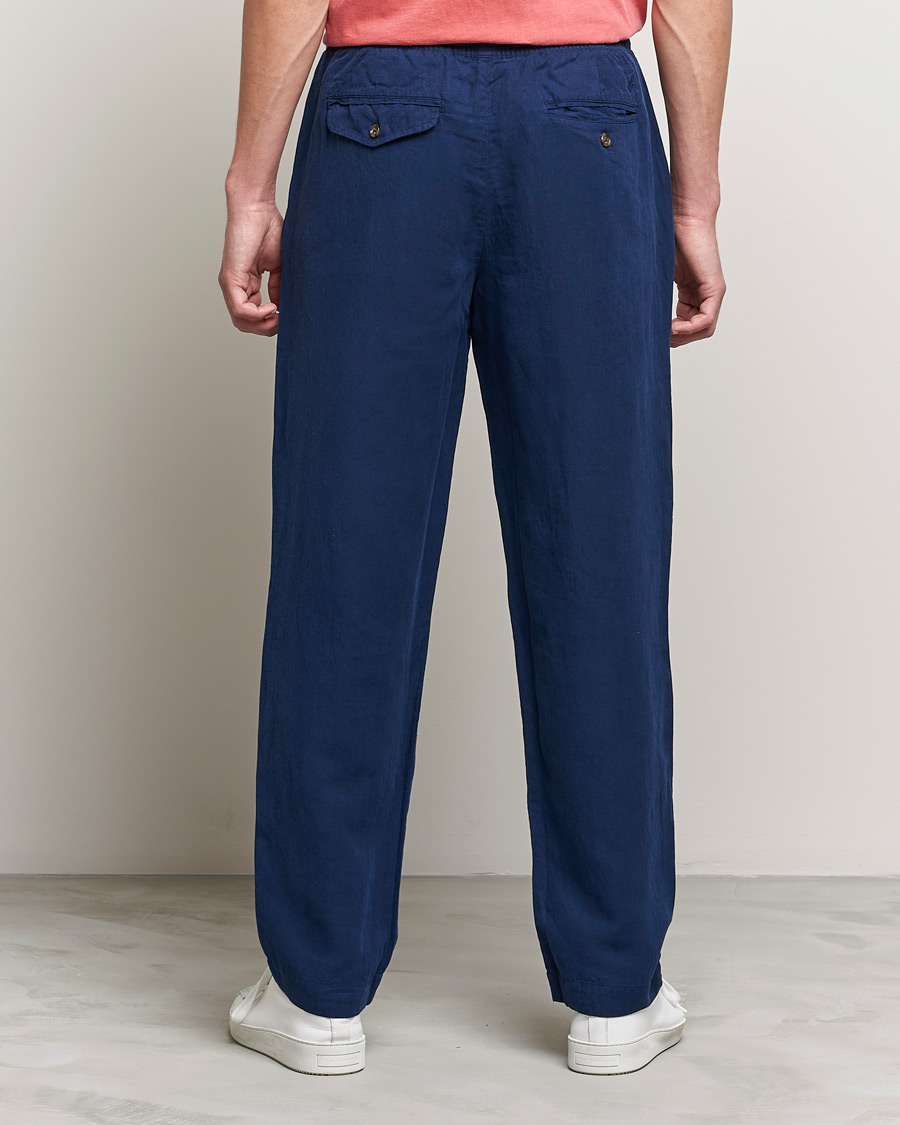 Polo Ralph Lauren Linen/Silk Drawstring Trousers Newport Navy at
