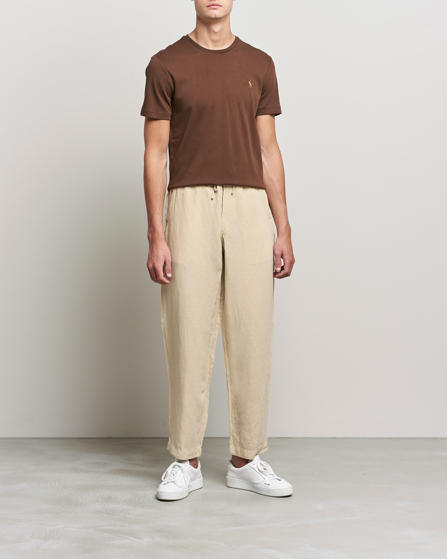 Men | Trousers | Polo Ralph Lauren | Linen/Silk Drawstring Trousers Tallow Cream