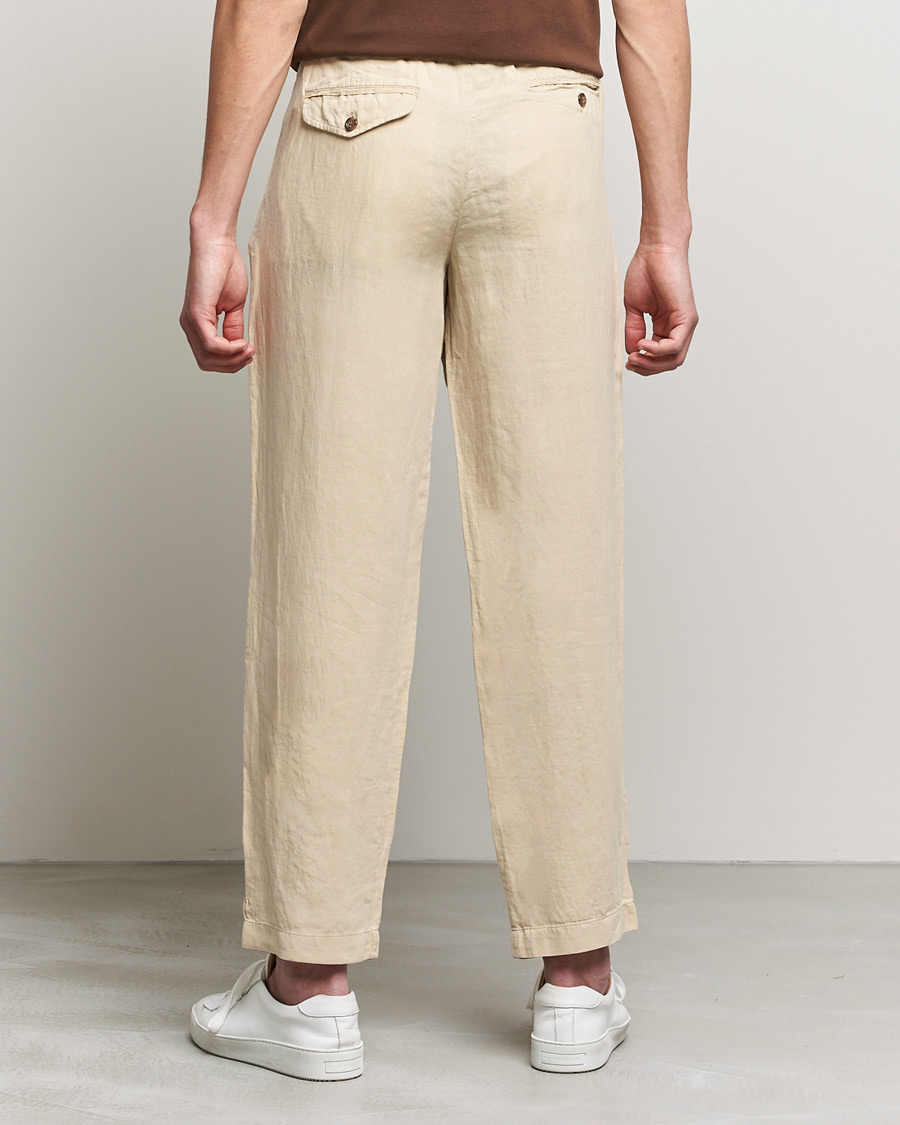 Men | Trousers | Polo Ralph Lauren | Linen/Silk Drawstring Trousers Tallow Cream