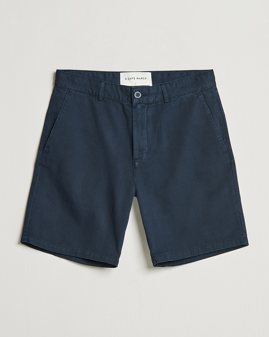 Men | Chino Shorts | A Day's March | Erie Cotton Chino Shorts Navy