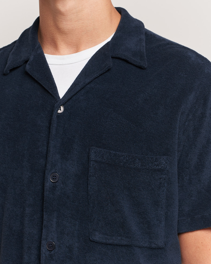 Men | Shirts | A Day's March | Yamu Short Sleeve Terry Shirt Navy