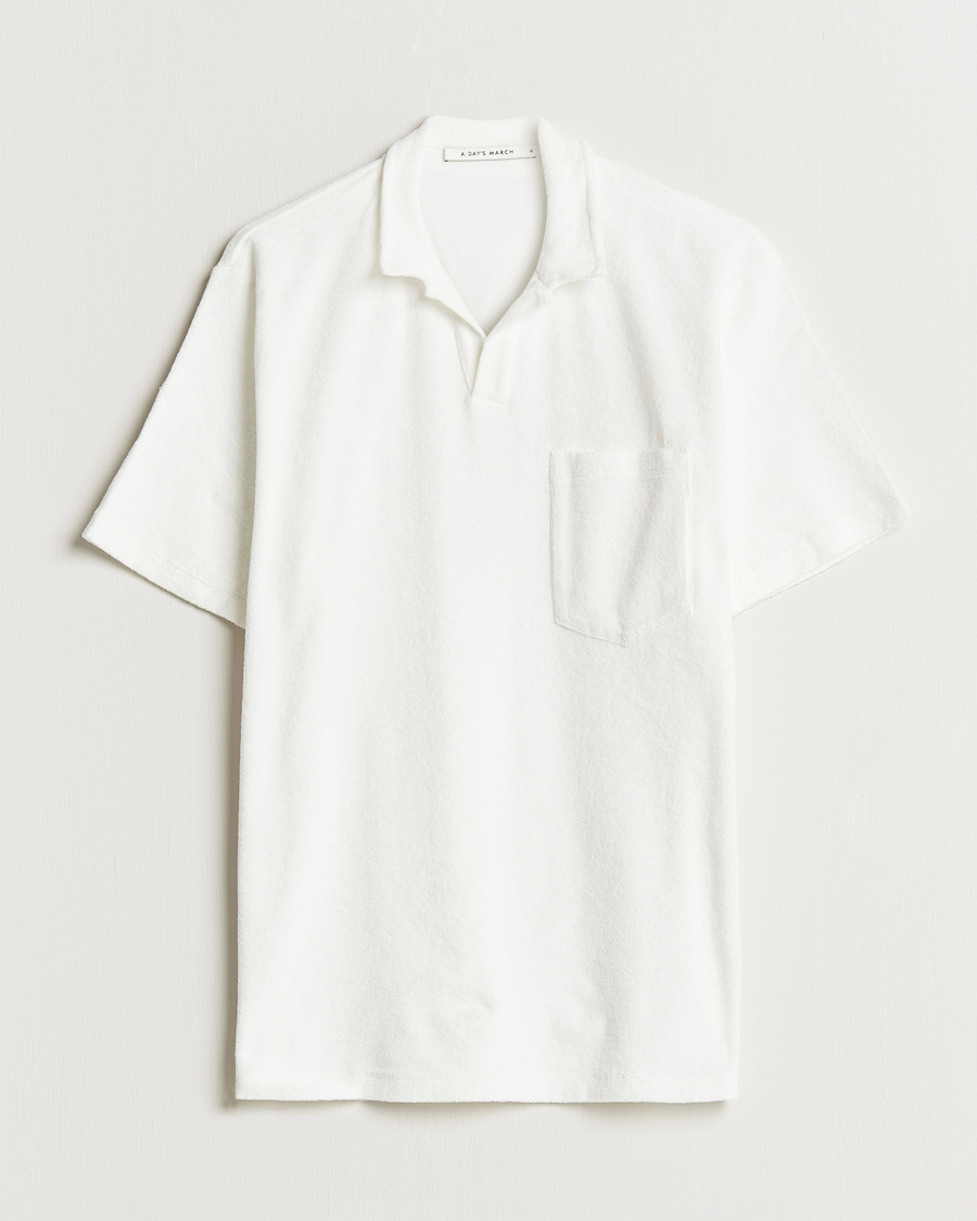 Men | Polo Shirts | A Day's March | Terry Polo White
