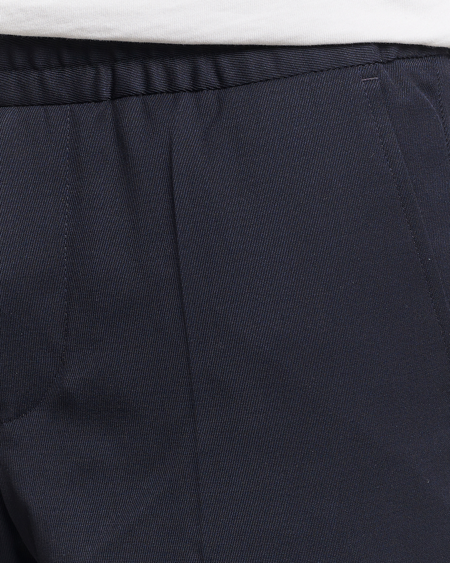 Men | Trousers | Filippa K | Terry Gabardine Cropped Turn Up Trousers  Navy