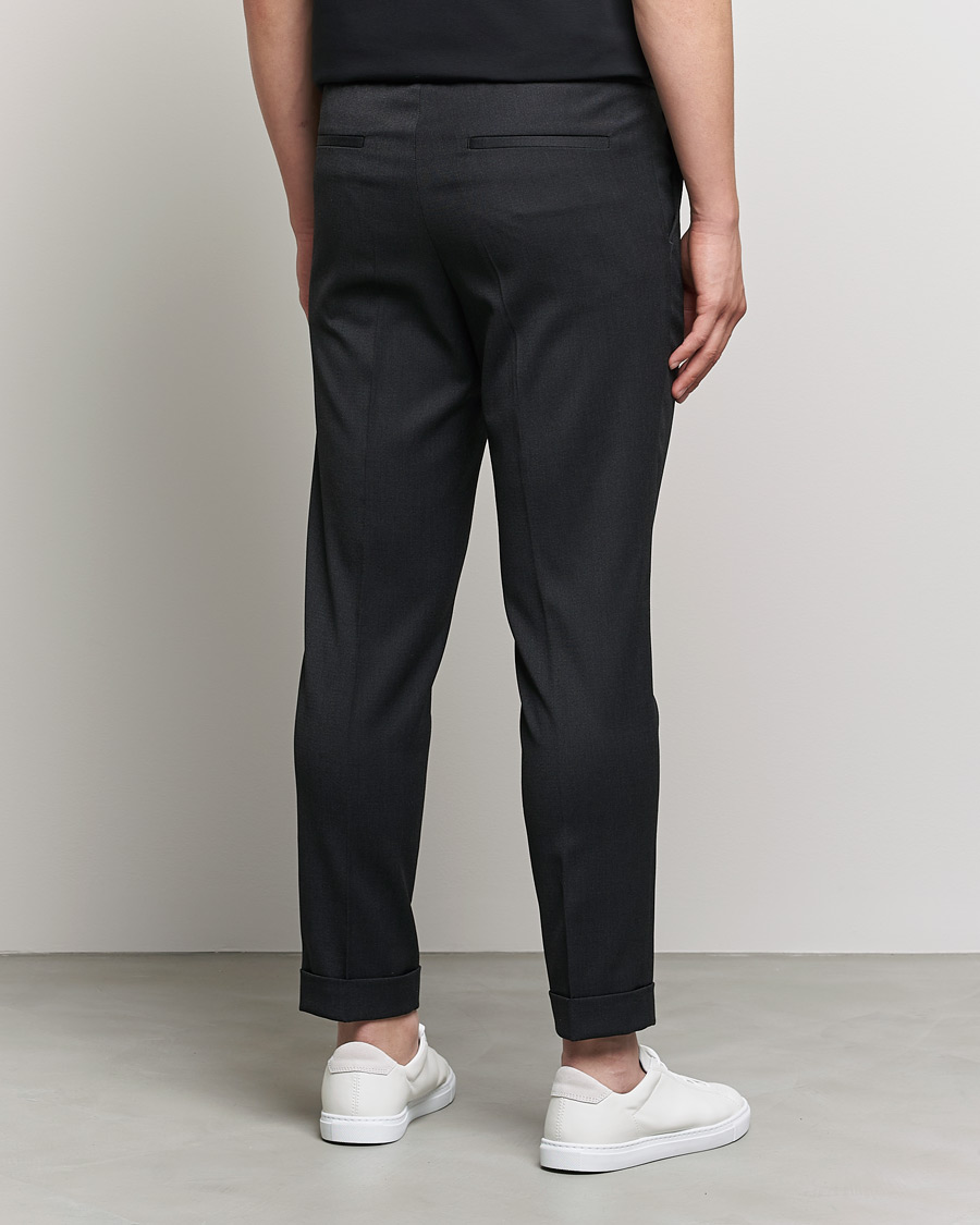Men | Trousers | Filippa K | Terry Gabardine Cropped Turn Up Trousers Anthracite