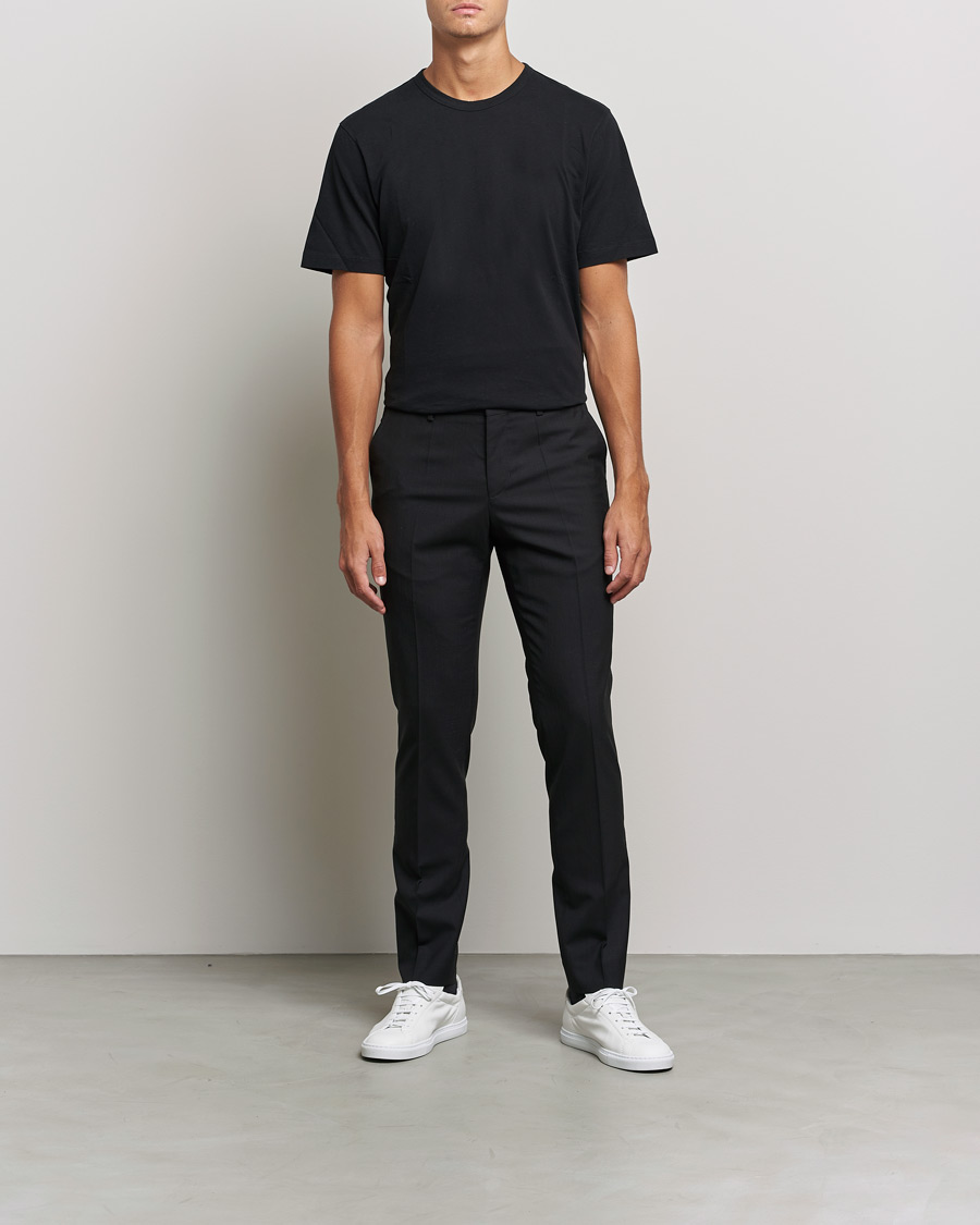 Men | Trousers | Filippa K | Liam Cool Wool Slacks  Black