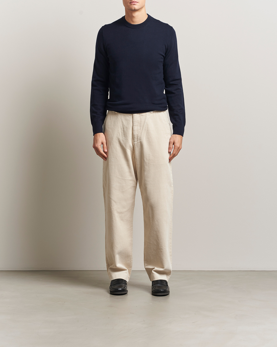 Men | Sweaters & Knitwear | Filippa K | Cotton Merino Basic Sweater Navy