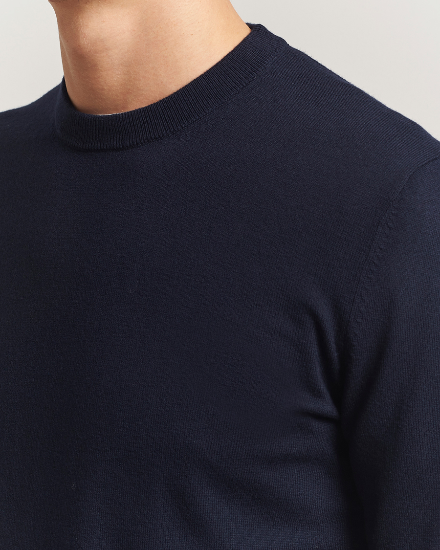 Men | Sweaters & Knitwear | Filippa K | Cotton Merino Basic Sweater Navy
