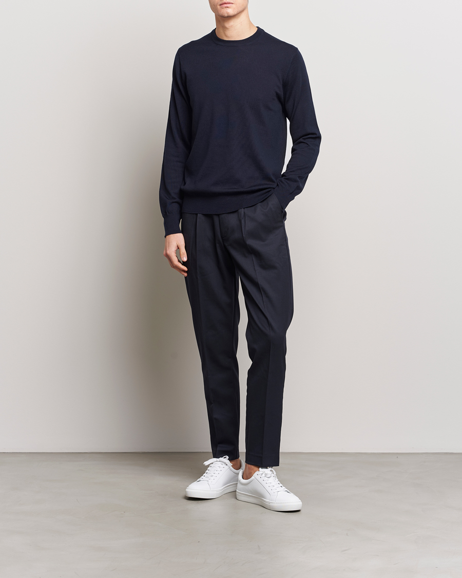 Men | Sweaters & Knitwear | Filippa K | Merino Round Neck Sweater Navy