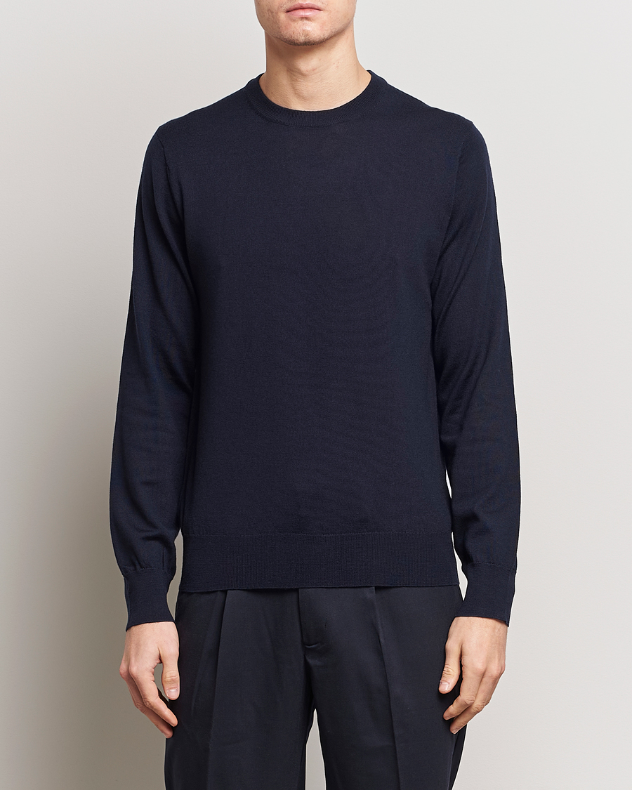 Men | Filippa K | Filippa K | Merino Round Neck Sweater Navy