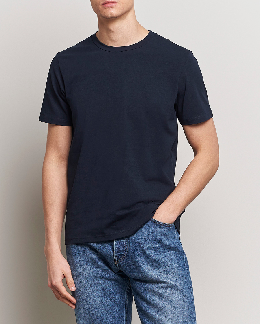 Men | T-Shirts | Filippa K | Soft Lycra Tee Navy