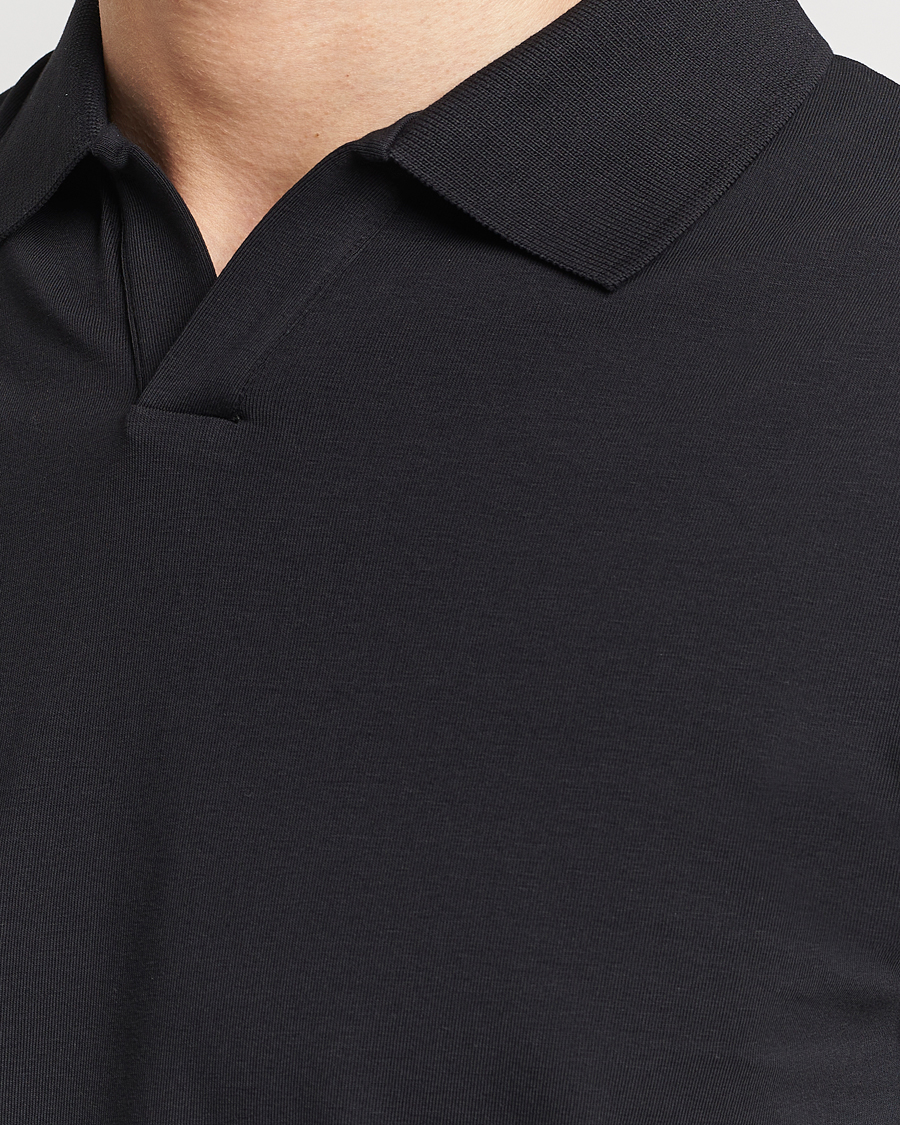 Men | Polo Shirts | Filippa K | Soft Lycra Polo Tee Black