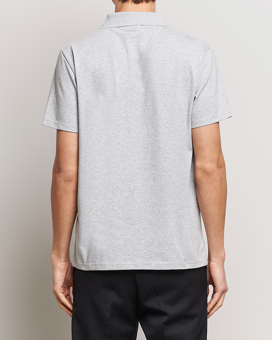 Men | Polo Shirts | Filippa K | Soft Lycra Polo Tee Light Grey Melange