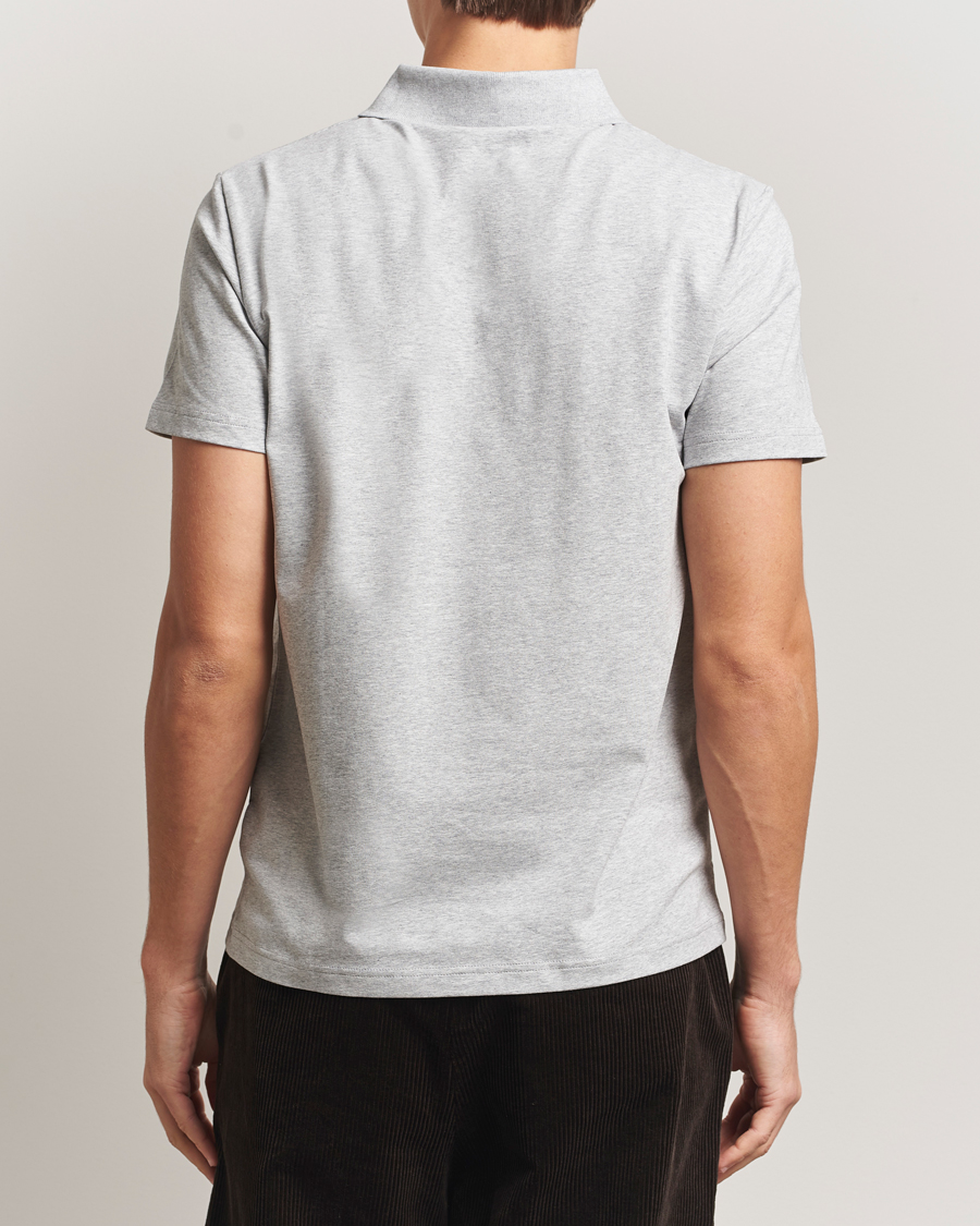 Men | Polo Shirts | Filippa K | Soft Lycra Polo Tee Light Grey Melange