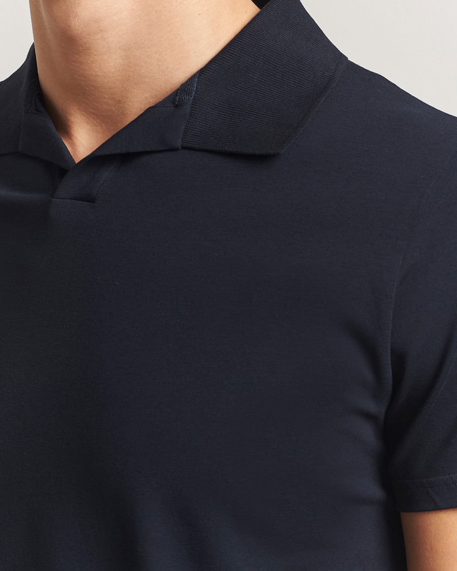 Men | Polo Shirts | Filippa K | Soft Lycra Polo Tee Navy