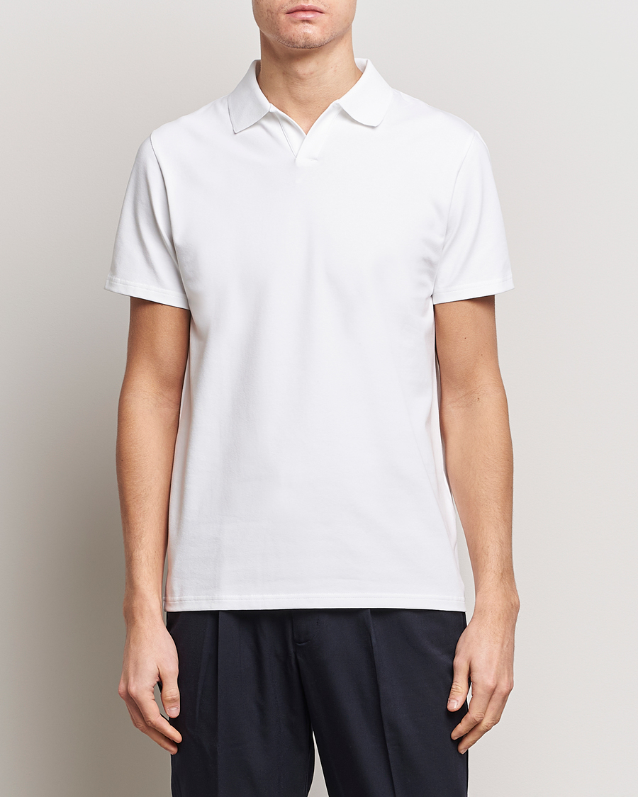 Men | Polo Shirts | Filippa K | Soft Lycra Polo Tee White
