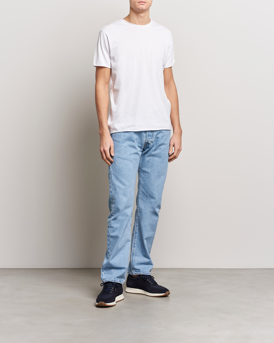 Men | T-Shirts | Filippa K | Roll Neck Crew Neck Tee White