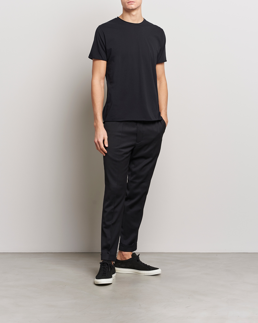 Men | T-Shirts | Filippa K | Roll Neck Crew Neck Tee Black