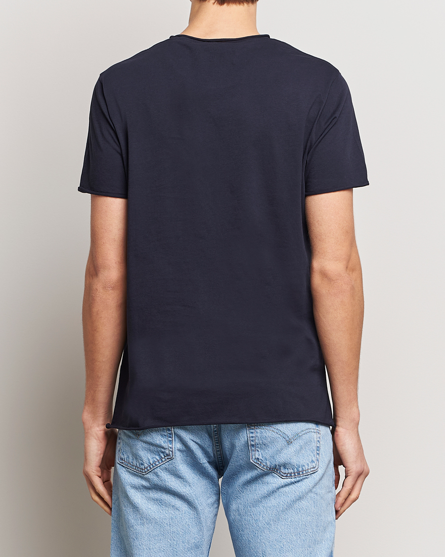 Men | T-Shirts | Filippa K | Roll Neck Crew Neck Tee Navy