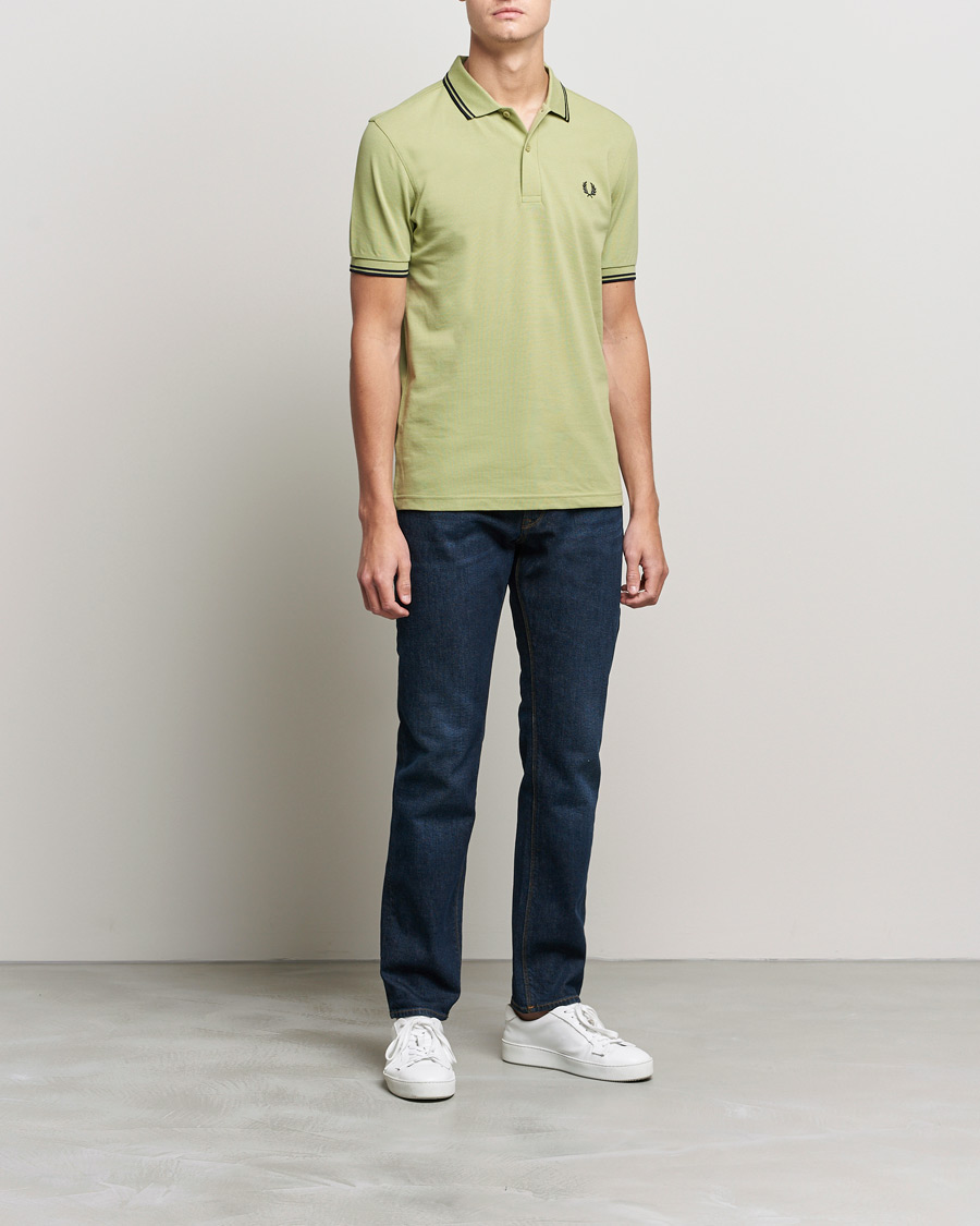 Men | Polo Shirts | Fred Perry | Twin Tip Polo Sage Green 