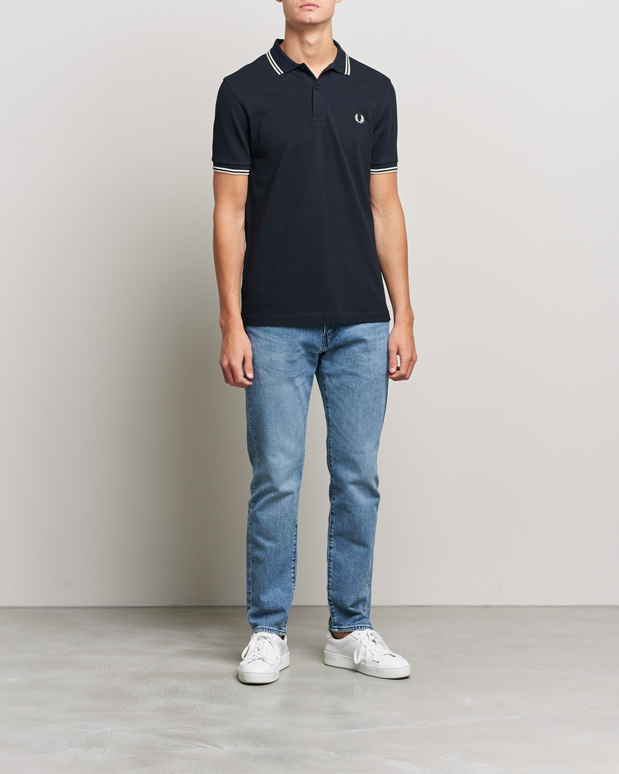 Men | Polo Shirts | Fred Perry | Twin Tip Polo Navy