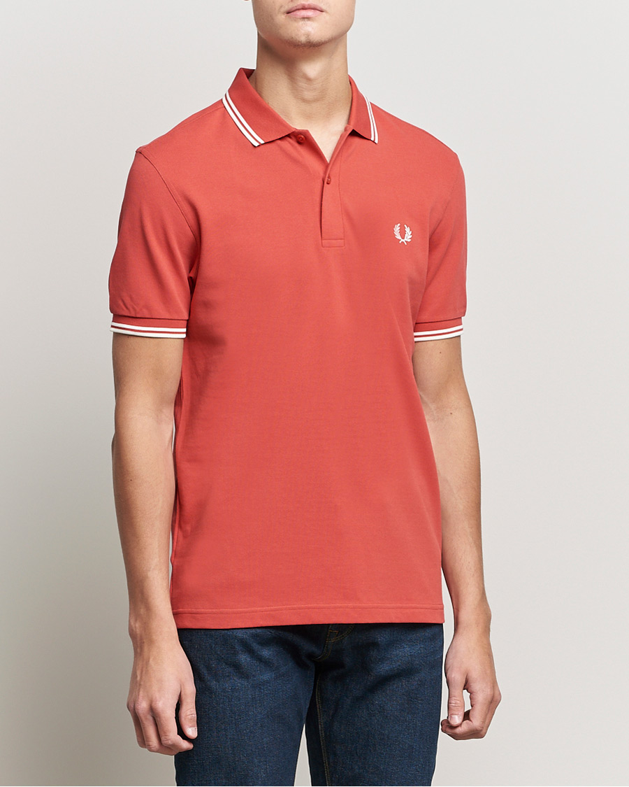 Men | Polo Shirts | Fred Perry | Twin Tip Polo Washed Red