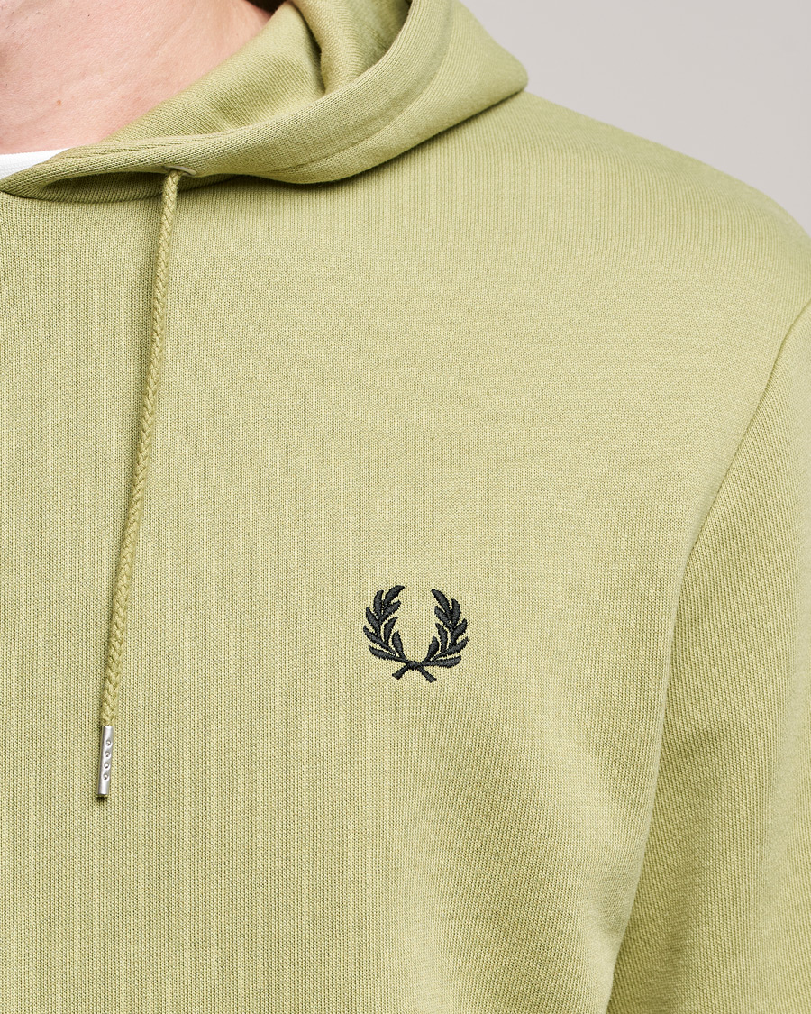 Men | Sweaters & Knitwear | Fred Perry | Tipped Hooded Sweatshirt Sage Green 
