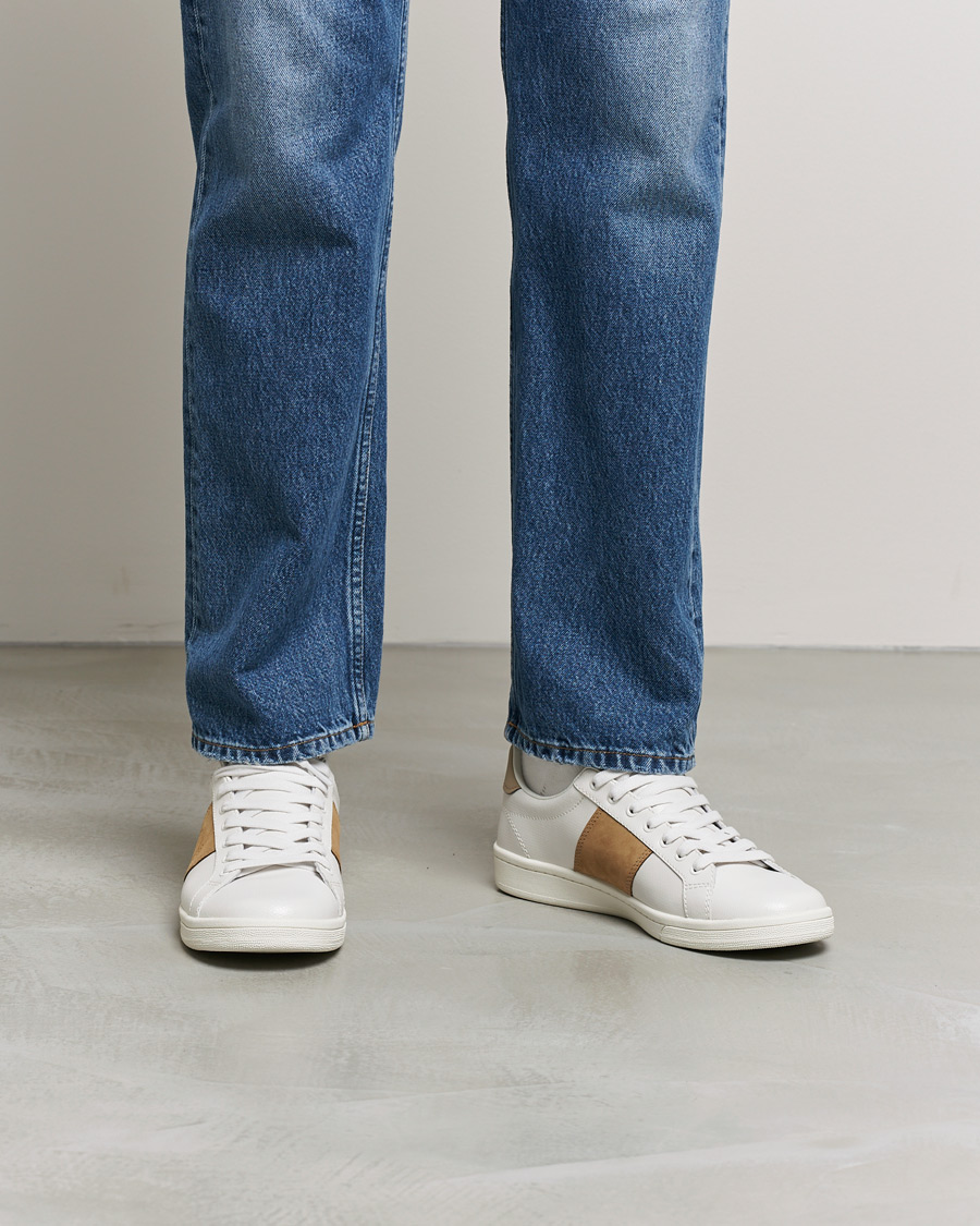 Men | Fred Perry B721 Pique Embossed Leather Sneaker Porcelain | Fred Perry | B721 Pique Embossed Leather Sneaker Porcelain