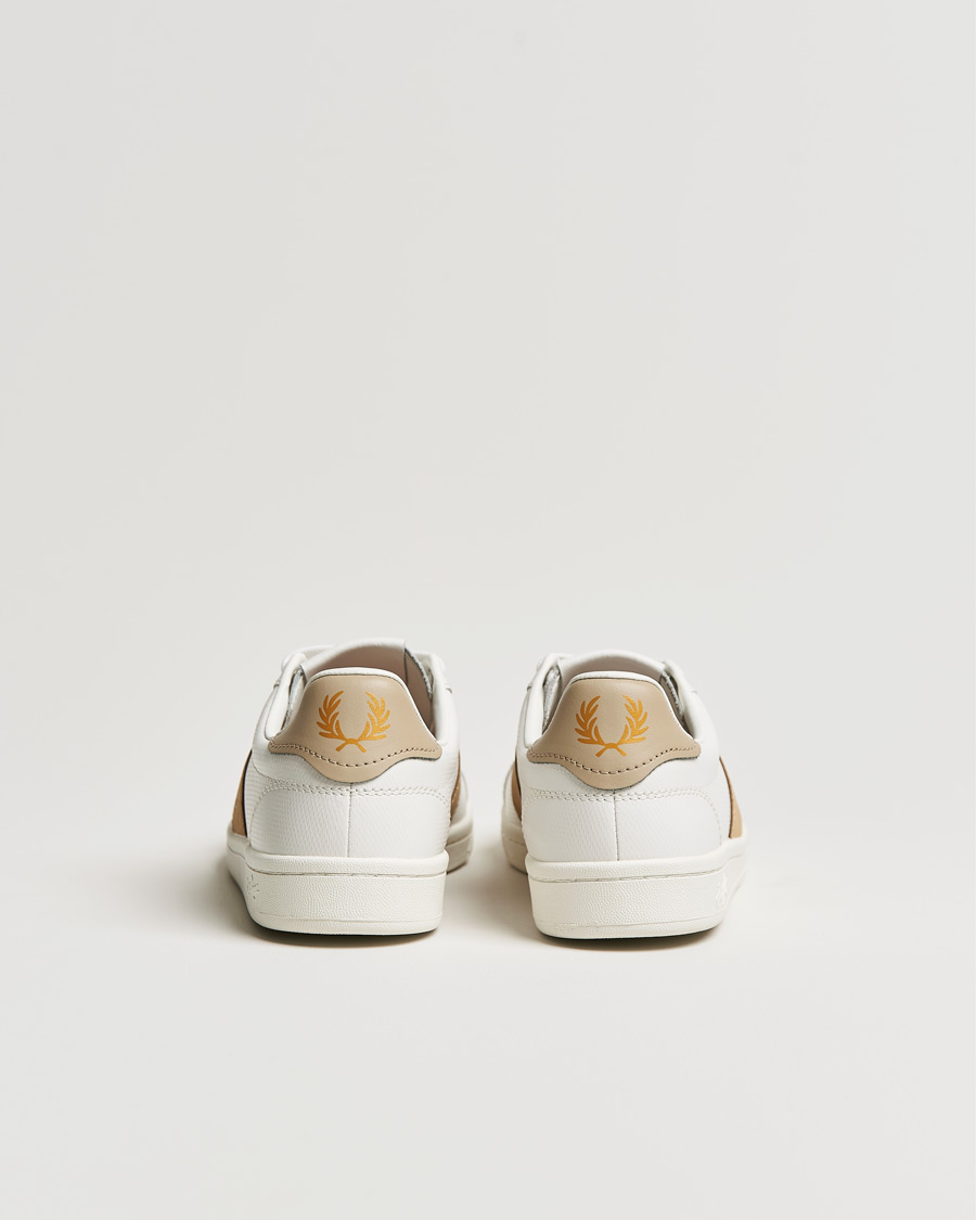 Men | Fred Perry B721 Pique Embossed Leather Sneaker Porcelain | Fred Perry | B721 Pique Embossed Leather Sneaker Porcelain