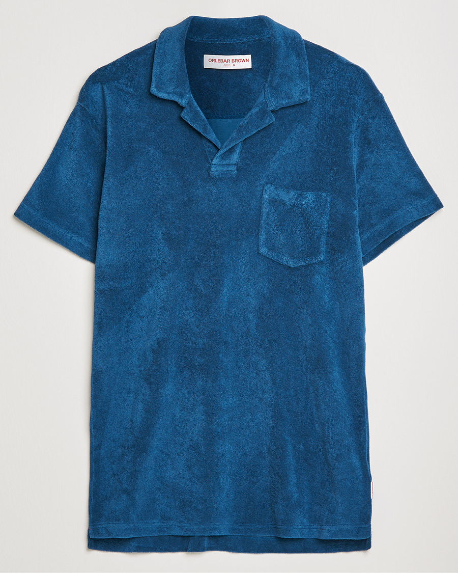 Men | Polo Shirts | Orlebar Brown | Terry Polo Oceanic Blue