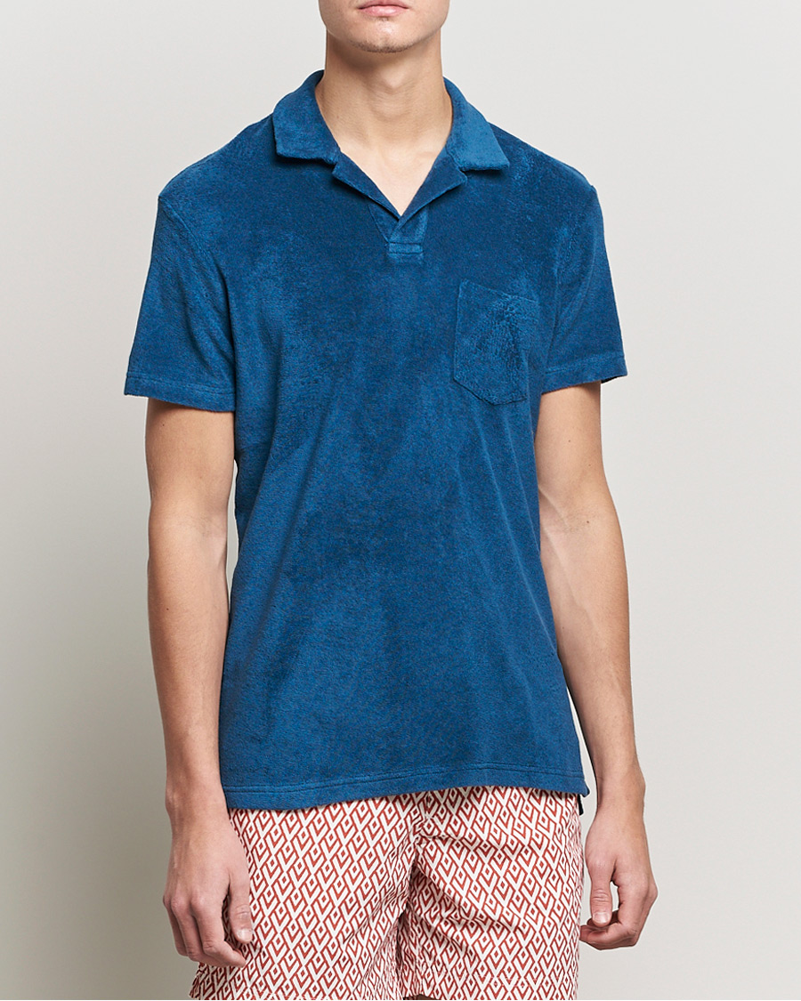 Men | Polo Shirts | Orlebar Brown | Terry Polo Oceanic Blue