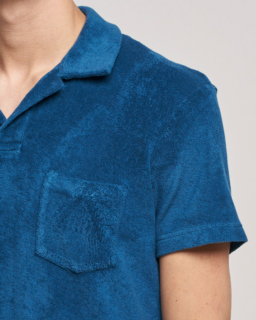 Men | Polo Shirts | Orlebar Brown | Terry Polo Oceanic Blue