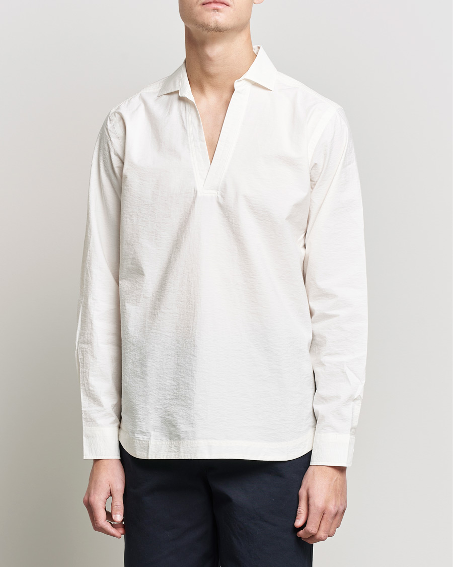 Men |  | Orlebar Brown | Ridley Resort Collar Cotton Shirt White Sand