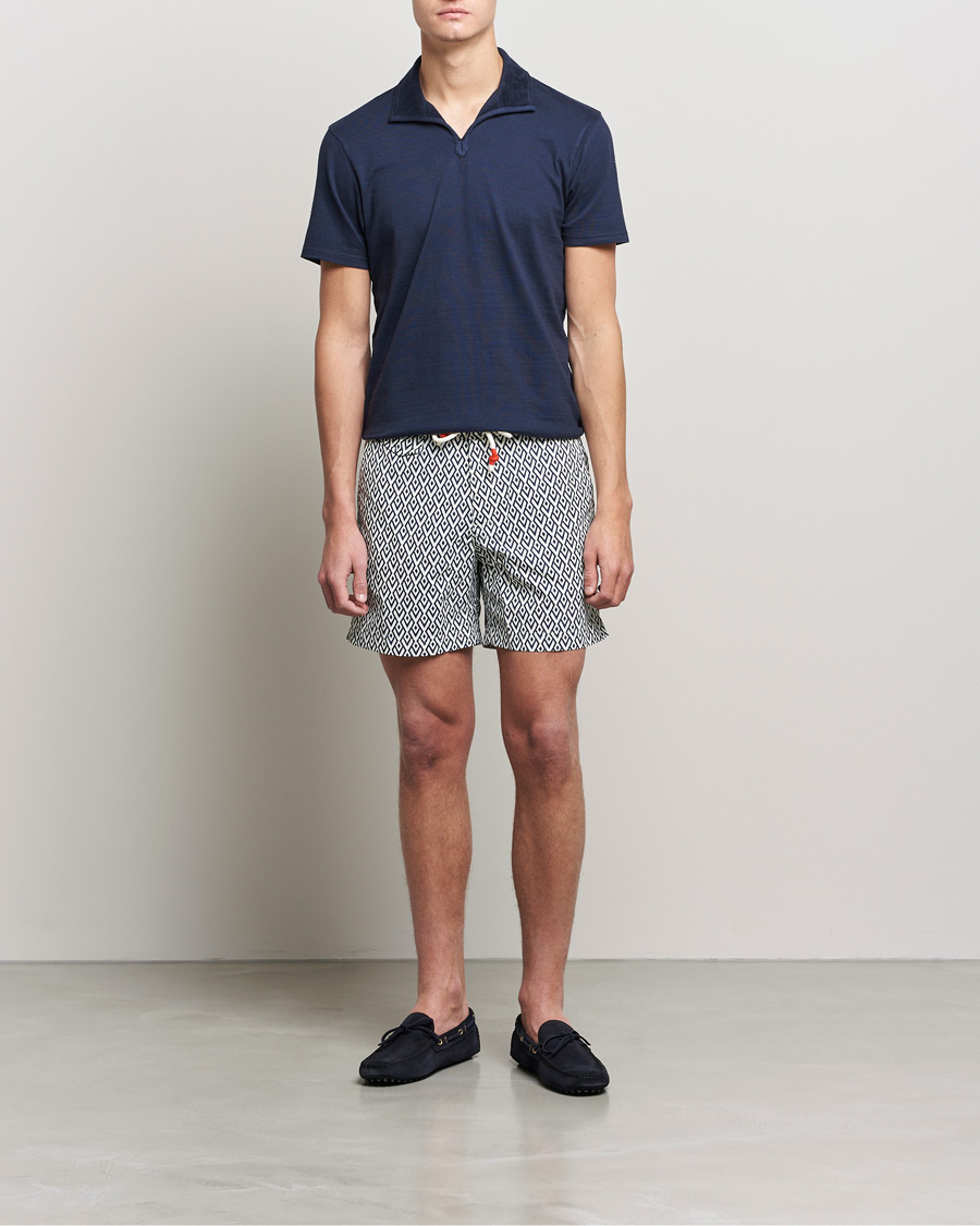 Men | Polo Shirts | Orlebar Brown | Albert GD Towelling Trim Polo Night Iris